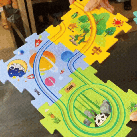 PuzzleRacer Spielset – Kreative Rennbahn für kleine Baumeister