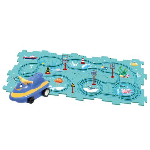 PuzzleRacer Spielset – Kreative Rennbahn für kleine Baumeister - Kinderwelt by Held