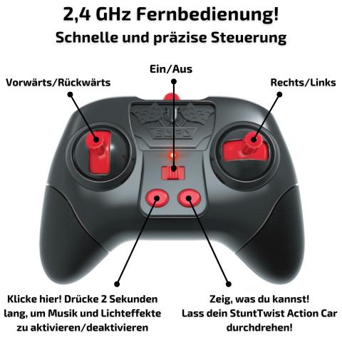 RC StuntTwist Action Car - Ferngesteuertes Rennauto mit Handsteuerung und Fernbedienung - Kinderwelt by Held