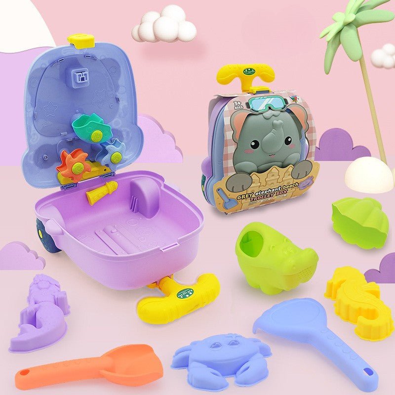 Strandspielzeug Trolley für Kinder mit Förmchenset & Tiermotiv - Kinderwelt by Held
