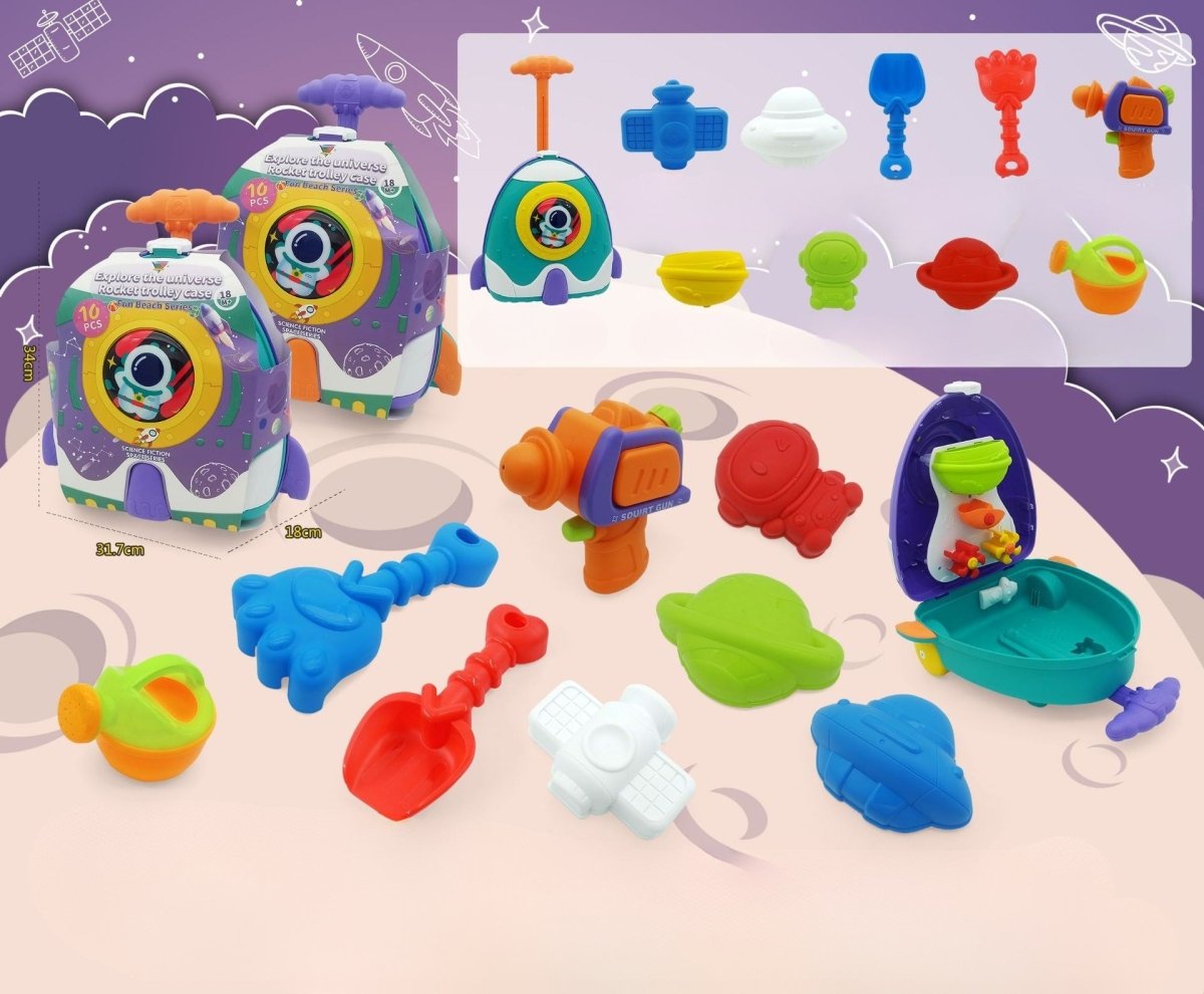Strandspielzeug Trolley für Kinder mit Förmchenset & Tiermotiv - Kinderwelt by Held