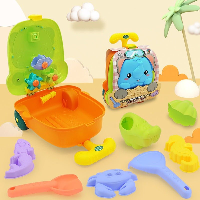 Strandspielzeug Trolley für Kinder mit Förmchenset & Tiermotiv - Kinderwelt by Held