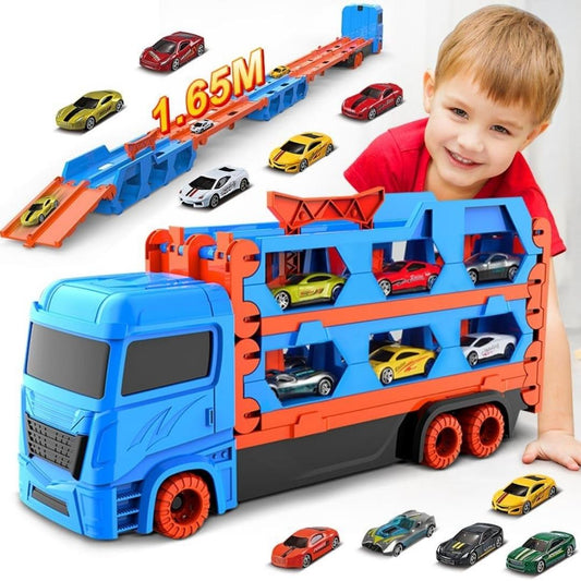 3 - in - 1 Transporter mit Auto - Rennbahn - Kinderwelt by Held