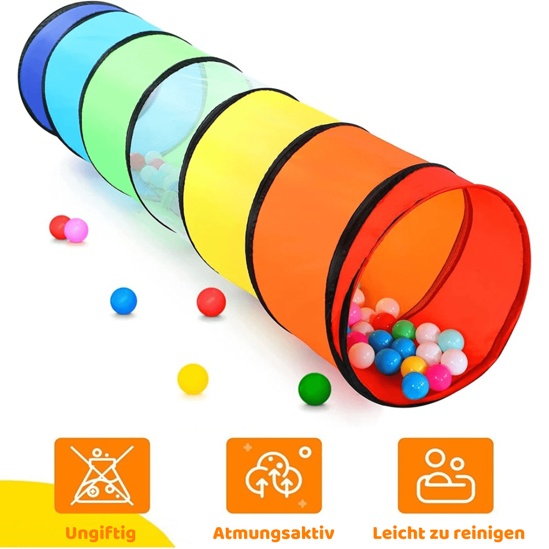 ColorCrawl™ Spieltunnel – Bunter Krabbeltunnel für aktive Kleinkinder - Kinderwelt by Held