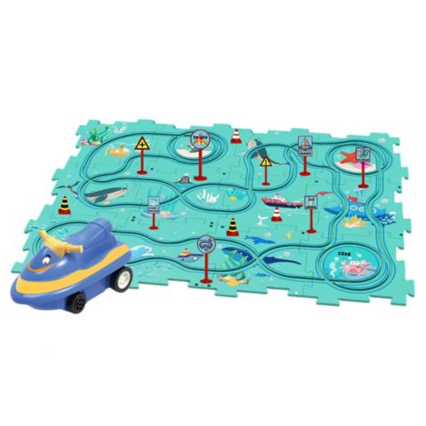 PuzzleRacer Spielset – Kreative Rennbahn für kleine Baumeister - Kinderwelt by Held